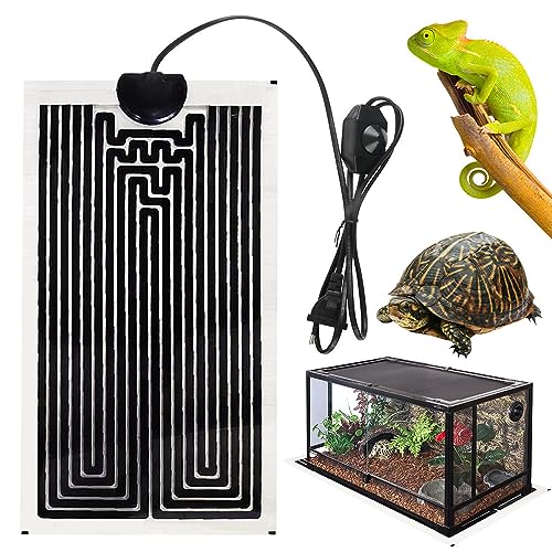 CJBIN Heizmatte Terrarium, 14W Reptil Terrarium Heizmatten, 28x15cm Einstellbar Reptile Wärmekissen für Reptilien mit Temperaturregelung für Schlangen,Eidechsen, Aquarienheizkissen von CJBIN