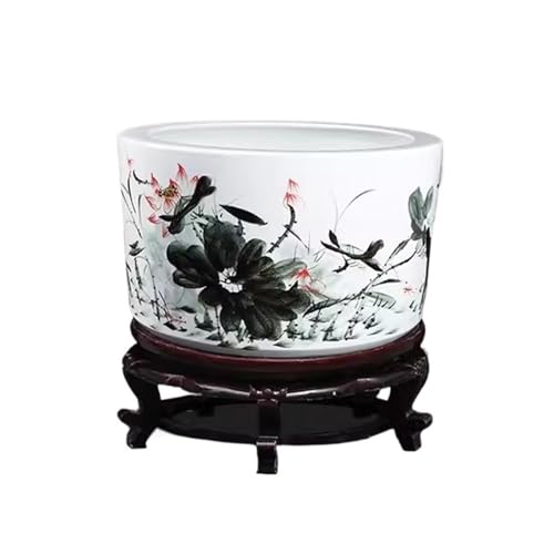 Terrarium Jingdezhen Keramik Aquarium Schildkröte Becken Hause Wohnzimmer Dekorative Desktop Dekoration Outdoor Garten Terrasse Dekorative Aquarium Insekten Schildkröten(30x20cm) von CJHFR472SG