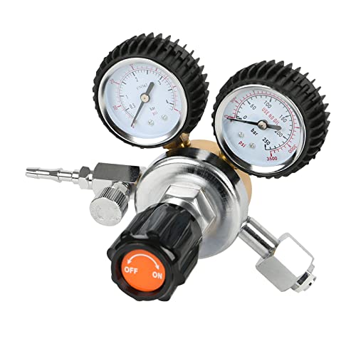 CJHZQYY Druckminderer Druckregler CO2, CO2 Druckminderer Dual Manometer W21.8 R134A A/C Druckregler Bier Zapfanlage Für Bierbrauen, Bierzapfanlage von CJHZQYY