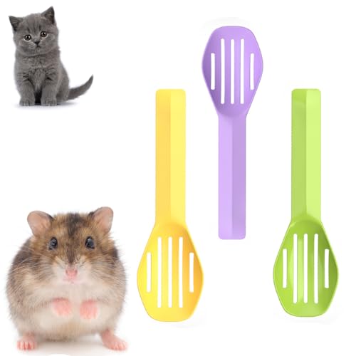 3-teiliges Hamsterstreuschaufel, Sieb, Hamsterkotschaufel, kleine Tiere, Haustierkotschaufel, Hamster, Sandschaufel, Körper-Set, WC-Reinigungsschaufel, kleine Haustiere, Hamster, Kotschaufel von CJKDXDH