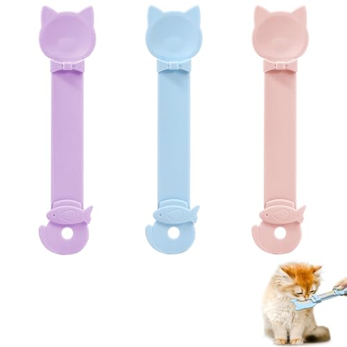 CJKDXDH 3 Stück Katzenstreifen-Futterschaufel, niedliche Katzenfutter-Schaufel, verschiebbare Haustier-Snack-Quetsch-Schaufel, leckbarer Spender für Nassfutter und Püree (Lila Blau Rosa) CJKDXDH 3 Stück Katzenstreifen-Futterschaufel, niedliche Katzenfutter-Schaufel, verschiebbare Haustier-Snack-Quetsch-Schaufel, leckbarer Spender für Nassfutter und Püree (Lila Blau Rosa) von CJKDXDH