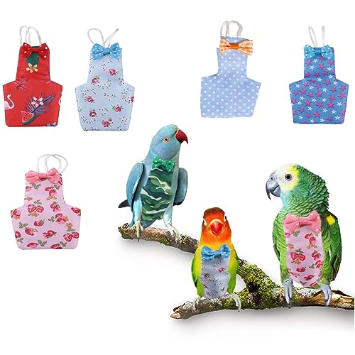 CJKDXDH 5PCS Vogel Windel Vogel Kleidung Haustier Papagei Windel Vogel Flug Anzug Waschbar Papagei Windeln Taube Hosen für Ara Afrikanische Wellensittiche Sittich Agapornis von CJKDXDH