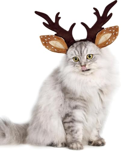 Geweih-Stirnband für Weihnachten, Haustier-Hirsch-Kostüm, Hut, Frohe Weihnachten, Hundegeweih, Stirnbänder, elastisches Band, verstellbare Mütze, Kopfbedeckung, Haustier-Hirsch, Cosplay-Kostüme, von CJKDXDH