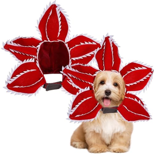 Haustier-Dämonenhut-Kostüm, gruseliges Halloween-Hunde-Stirnband, Hundekostüm, gruseliges Blumen-Design, Hut für Katze und Hund, niedliches Halloween-Haustier-Kostüm, Outfits für große Hunde von CJKDXDH