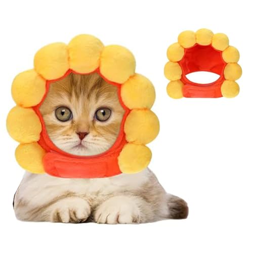 Haustier-Sonnenblumenhut, Hund, Katze, lustige Kopfbedeckung, Kopfbedeckung, Haustier, Halloween, Cosplay, Verkleidung, Zubehör für Halloween, Weihnachten, Foto-Requisite von CJKDXDH