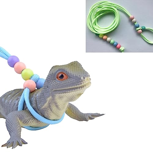 Luminous Lizard Leash Bearded Dragon Lizard Leash Harness Adjustable Reptile Training Lead Harness Leash Reptile Lizard Leash for Amphibien and Other Small Pet Animals Green von CJKDXDH