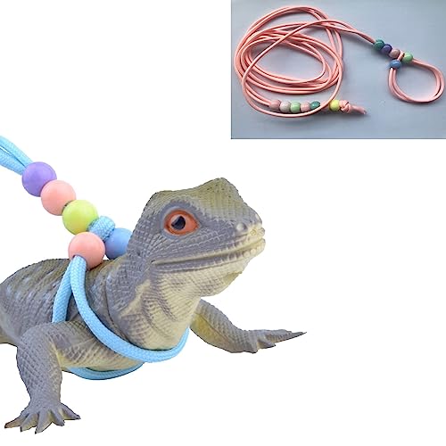 Luminous Lizard Leash Bearded Dragon Lizard Leash Harness Adjustable Reptile Training Lead Harness Leash Reptile Lizard Leash for Amphibien and Other Small Pet Animals Pink von CJKDXDH