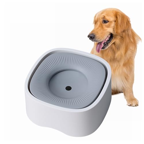 CKAGP Wassernapf für Hunde, 1,2 l, langsamer Futternapf, Wasserspender für kleine und mittelgroße Hunde (grau) von CKAGP