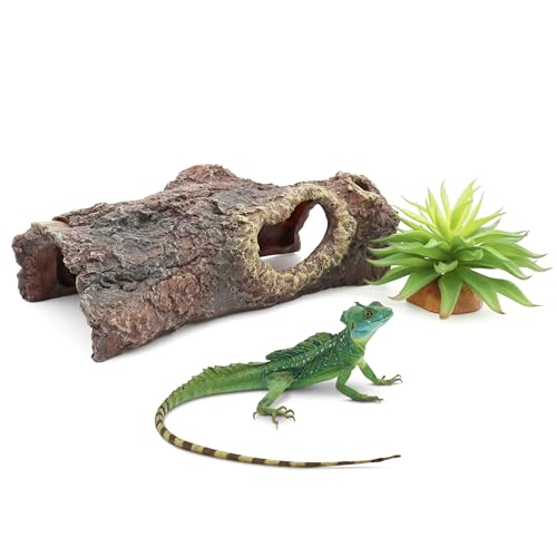 Terrarium-Dekoration für Reptilienrinde, groß, hohl, für Bartagamen oder Gecko-Tanks, Zubehör, Sonnenplattform (Bark A) von CKDFK