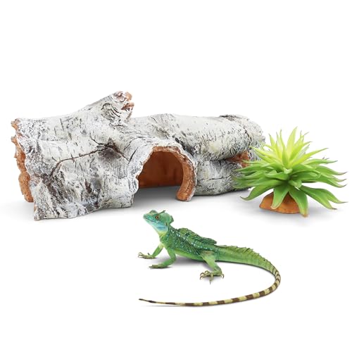 Terrarium-Dekoration für Reptilienrinde, groß, hohl, für Bartagamen oder Gecko-Tanks, Zubehör, Sonnenplattform (Bark B) von CKDFK