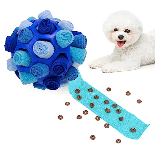 CLABESICS Schnüffelball für Hunde,Schnüffelteppich Schnüffelspielzeug Interaktive Hundespielzeug Intelligenzspielzeug tragbarer Snuffle Ball Toy für Kleine Mittelgroße Haustier(Blau) von CLABESICS