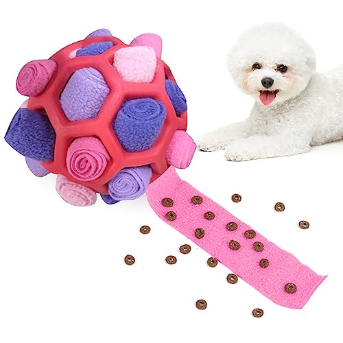 CLABESICS Schnüffelball für Hunde,Schnüffelteppich Schnüffelspielzeug Interaktive Hundespielzeug Intelligenzspielzeug tragbarer Snuffle Ball Toy für Kleine Mittelgroße Haustier(Pinklila) von CLABESICS