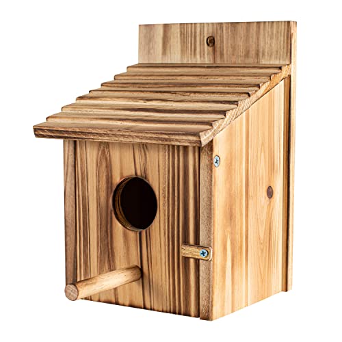 Vogelhäuser für draußen, Vogelhaus aus Holz mit offenem Haus-Design, perfekter Nistkasten für Bluebirds – Montage erforderlich – ideal für den Außenbereich – Blaues Vogelhaus für den Außenbereich von CLACKIBUKVYZ