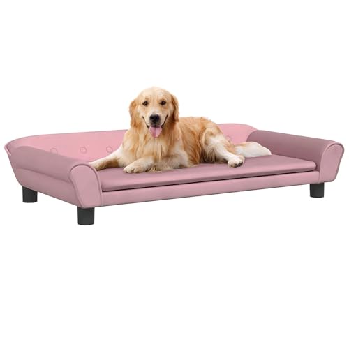 CLALER Hundesofa 100x50x21 cm Plüsch Hundecouch Hundebett Haustiersofa hundesofa für kleine Hunde, Grosse Hunde und mittlere Hunde, Rosa von CLALER