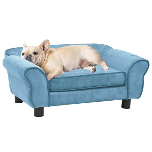 CLALER Hundesofa Türkis 72x45x30cm Plüsch Hundecouch Hundebett Haustiersofa hundesofa für kleine Hunde und mittlere Hunde von CLALER