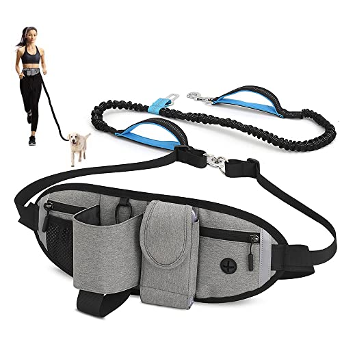 Clape Freihändige Leine mit Wasserdicht Gürteltasche Hands Free Dog Leash Waist Joggingleine für Hunde Multifunctional Sport Trinkgürtel von CLAPE