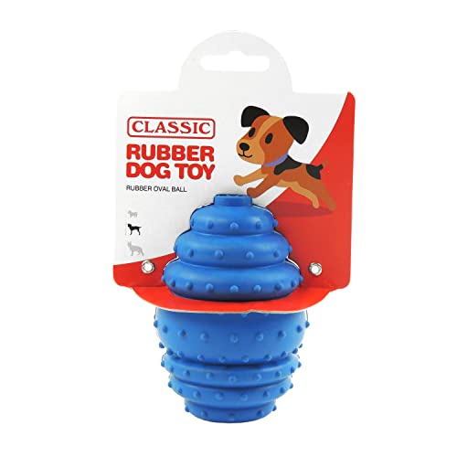 CLASSIC Hundespielzeug, oval, Gummi, 140 mm, Blau von CLASSIC