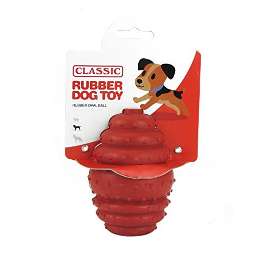 CLASSIC Hundespielzeug aus Gummi, oval, 140 mm, Rot von CLASSIC