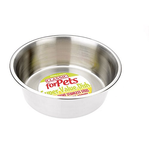 Classic Stainless Steel Metal Dog Bowl 14"-11" von CLASSIC