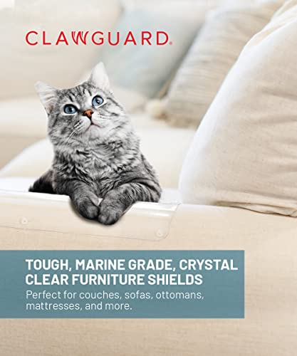 CLAWGUARD Möbelschutz in Marinequalität, die ultimativen transparenten Katzenkratzpads zum Schutz und Abdecken von Couch/Sofa/Stuhl/Polster, kristallklar, 14 x 45,7 cm, 2 Stück/groß von CLAWGUARD