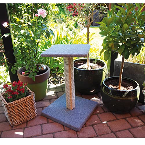 Clevercat Outdoormodell Terrasso Grey. Ideal für die überdachte Terrasse oder den Balkon. Outdoorkratzen für Ihren Stubentiger. Made in Germany von CLEVERCAT