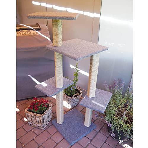 Clevercat Outdoormodell Tina, Ideal für die überdachte Terrasse oder den Balkon. Outdoorkratzen für Ihren Stubentiger. Made in Germany von CLEVERCAT