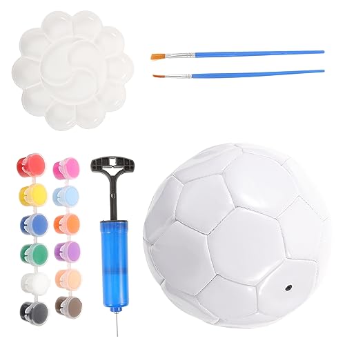 CLISPEED 1 Satz DIY Fußball Malen Handmalerei Fußball Ball Zum Basteln Fußball Der Größe 3 Sportfußball DIY-fußball Basteln Kleiner Fußball Leere Kugel Sich Warm Laufen Kind Plastik Weiß von CLISPEED