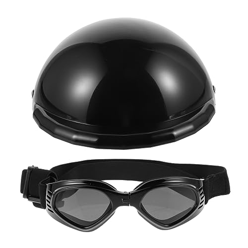 CLISPEED 1Satz Haustier Helm Und Brille Sicherheitshelm Und Hundebrille Für Katzen Schutzbrille Aus Plastik Kostüm Zubehör Für Haustiere von CLISPEED