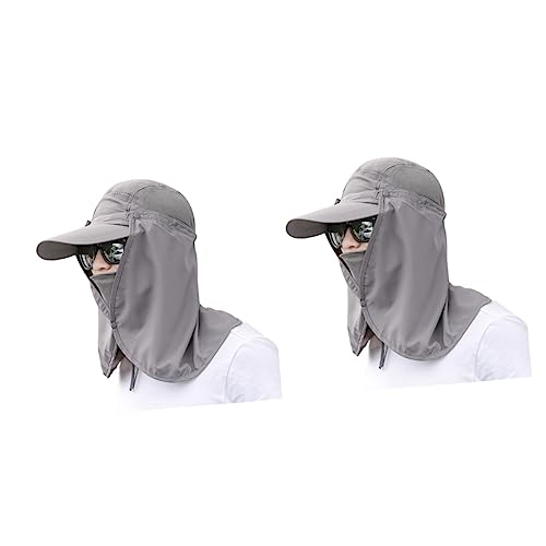 CLISPEED 2st Frauen Mützen Hüte Schattenhüte Für Männer Damen Sommerhüte Wandermützen Für Damen Gorras para Hombres Damen Sonnenhut Gesichtsmaske Ultraviolettes Licht Mann von CLISPEED