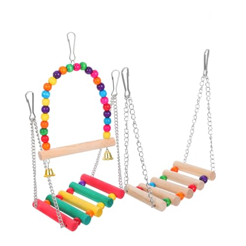 CLISPEED 3 Stück Teiliges Set Farbige Papagei Schaukelspielzeuge mit Glocken Holz Kauperch für Sittiche Nymphensittiche und Liebesvögel Vogelkäfig Zubehör für Kleine Vögel CLISPEED 3 Stück Teiliges Set Farbige Papagei Schaukelspielzeuge mit Glocken Holz Kauperch für Sittiche Nymphensittiche und Liebesvögel Vogelkäfig Zubehör für Kleine Vögel von CLISPEED
