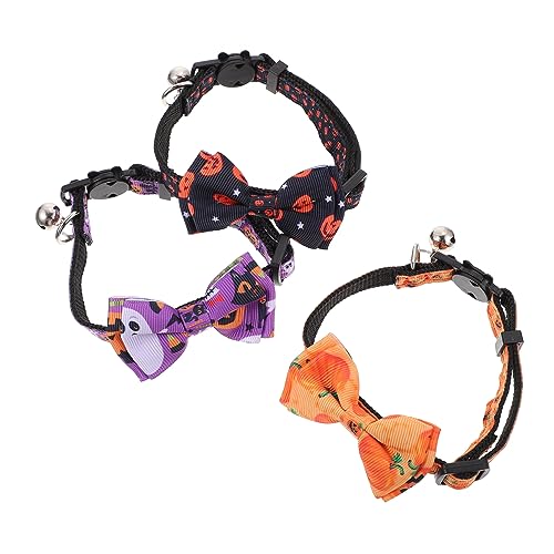 CLISPEED 3 Stück Verstellbares Katzenhalsband mit Glocke Teiliges Halloween mit Kleinen Kürbis Bowties Sichere Haustierdekoration für Kleine Katzen und Kätzchen CLISPEED 3 Stück Verstellbares Katzenhalsband mit Glocke Teiliges Halloween mit Kleinen Kürbis Bowties Sichere Haustierdekoration für Kleine Katzen und Kätzchen von CLISPEED