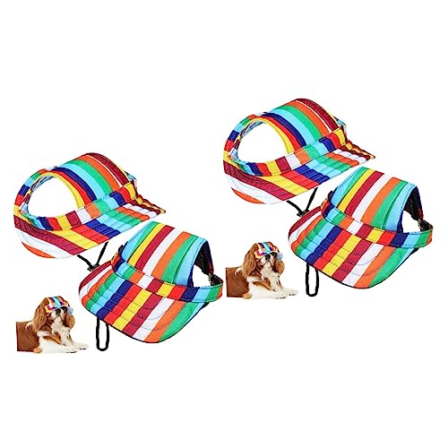 CLISPEED 4 Stück Mütze Sommer-Accessoires Fischerhut Für Hunde Kleine Hüte Für Hunde Schirmmütze Für Hunde Visierhüte Tiara-Hut Große Hundemütze Welpenkleidung Oxford-Stoff von CLISPEED