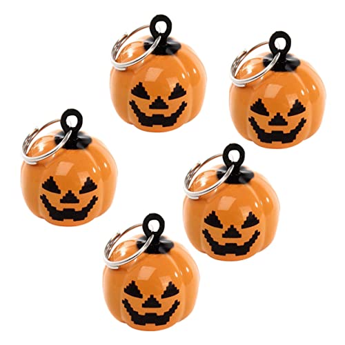 CLISPEED 5 STK Kürbisglocken Hundehalsband Glocke Halloween-baumschmuck Halloween-Halsband Für Hunde Schlüsselzubehör Haustier Hundehalsband Hundeglocken Kupfer Hängende Glocke Schädel von CLISPEED