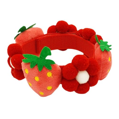 CLISPEED Verstellbares Hundehalsband mit Blumen Erdbeer Hundehalsband für Welpen Baumwolle Hautfreundlich Geeignet für Kleine Hunde und Katzen CLISPEED Verstellbares Hundehalsband mit Blumen Erdbeer Hundehalsband für Welpen Baumwolle Hautfreundlich Geeignet für Kleine Hunde und Katzen von CLISPEED
