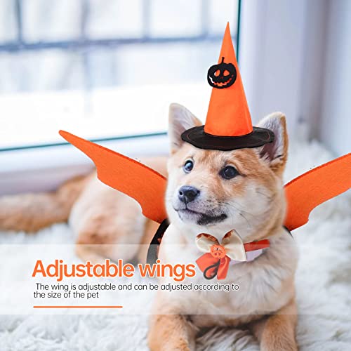 CLISPEED 1 Satz Halloween-haustierhut Katzen Cosplay Fledermaus Kostüm Fledermausflügel Haustierkostüm Katzenkostüme Hund Lustige Kleidung Hund Halloween-kostüm Vlies Zubehör Kürbis von CLISPEED