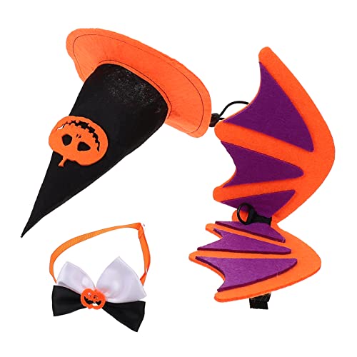 CLISPEED Halloween Haustier Hund Kostüm Set Kreative Welpen Flügel für Halloween Hund Hüte von CLISPEED