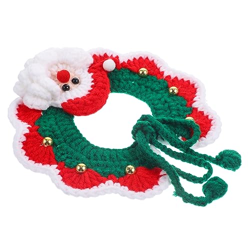 CLISPEED Hunde-weihnachtsschal Katzen-weihnachtskostüme Schöner Haustierschal Gestricktes Welpenhalsband Weihnachts-Katzen-bandana Weihnachts-bandana Milch Baumwolle Haustieranzug Niedlich von CLISPEED