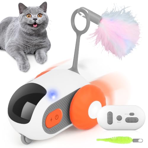 CLIUNT Teazys Katzenspielzeug Turbo Tail 2.0-2024 Turbo Tail 2.0 Katzenspielzeug, Interaktives Teazys Katzenspielzeug mit Drei Modi, Smart Auto Fernbedienung Elektrisches Katzenspielzeug, von CLIUNT