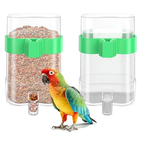 Vogel-Wasserspender, Vogelkäfig-Futterspender, Sittichkäfig-Zubehör, 2 Stück, automatischer Vogelwasserspender für Wellensittiche, Nymphensittiche, Lovebird, Kanarienvögel, Finken von CLPOAWC