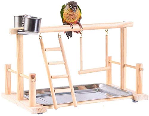 Bird Toy Activity Center Vogelkäfigständer, Papageienständer Barsch Mit Vogelstangenleiter Hängemattenfutter Cockatiel Papageienspielplatz von CLQ