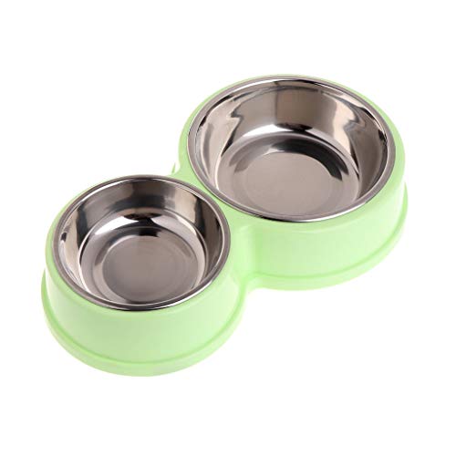 CLQ Edelstahl Pet Bowl, Doppelschüssel Für Hunde, Katzen, Welpen Und Haustiere Pink von CLQ