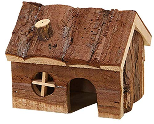 CLQ Hamster Holzhaus Mit Kamin Kleine Haustiere Versteck Für Zwerg Hamster Käfig Spielhütte von CLQ