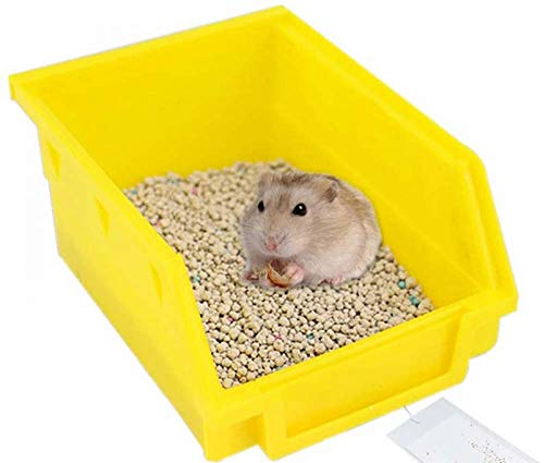 CLQ Hamster Toilette, Haustier Kunststoff Töpfchen Box Sauna Badezimmer Badewanne Katzentoilette Ecke Für Hamster, Rennmaus Und Andere Kleintiere Gelb 3 Größe von CLQ