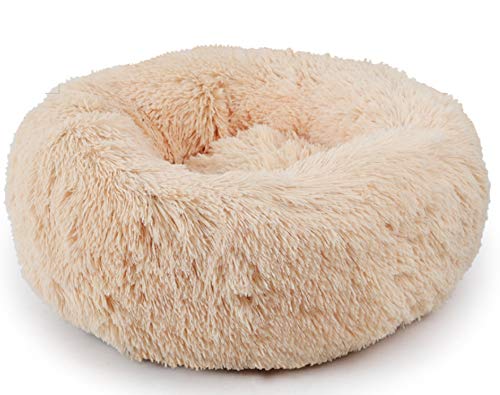 CLQ Langes Plüsch Bequemes Beruhigendes Und Selbstwärmendes Bett Für Katze Und Hund, Anti-Angst, Pelz, Beruhigend, Flauschig, Waschbar, Marshmellow Pet Donut Bett 4 Farben von CLQ