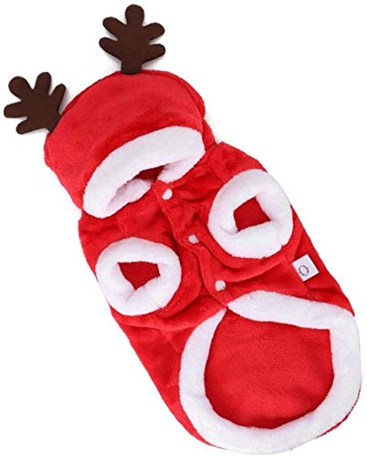 CLQ Weihnachten Hundekleidung Winter Weiche Warme Weihnachten Nette Hundekleidung Kleid Winter Warme Kleidung Outfit Weihnachten Welpenmantel Für Kleine Hunde Welpen Welpen von CLQ