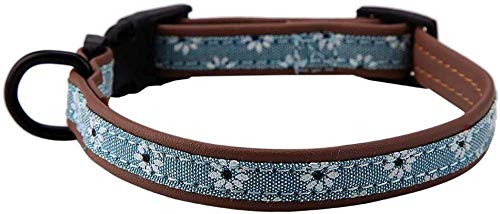 Verstellbares Weiches Pu-Hundehalsband Niedliches Blumenmuster Hundehalsbänder Schnellverschluss-Hunde- Und Welpenhalsband Cat Safety Breakaway Collar Für Kleine Mittelgroße Hunde von CLQ