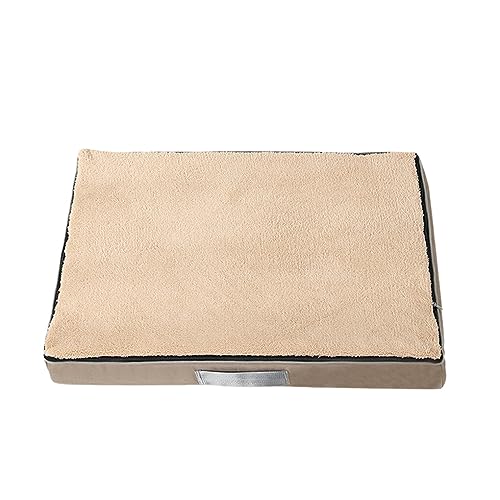 CLSSLVVBN Hundehaustierbett – geeignet für alle Rassen, leicht zu reinigen, orthopädisches Hundebett, großes Hundebett, Hundebetten, Katzenbett, Matte, stilvoll, Khaki, 90X70X10CM von CLSSLVVBN