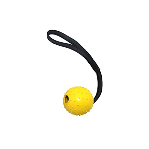 CLSSLVVBN Kauspielzeug Squeeze Ball Strap Handgelenk Seil Handgriff Training Stressabbau Spielen Interaktiv Elastizität Kinder Hund Haustier, 5cm gelb von CLSSLVVBN