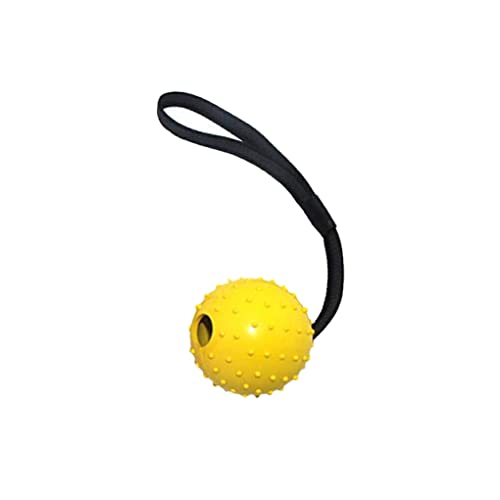 CLSSLVVBN Kauspielzeug Squeeze Ball Strap Handgelenk Seil Handgriff Training Stressabbau Spielen Interaktiv Elastizität Kinder Hund Haustier, 6 cm gelb von CLSSLVVBN