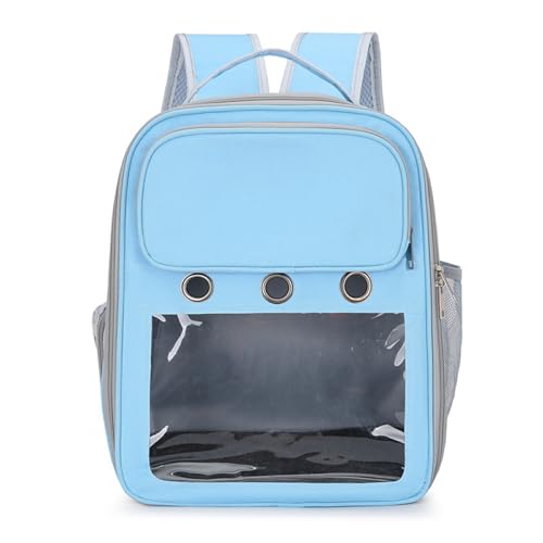 CLSSLVVBN Outing Schulterrucksack Modischer und funktioneller Haustierträger Transparentes Fenster Haustier Wanderrucksack OxfordCloth, Blau von CLSSLVVBN